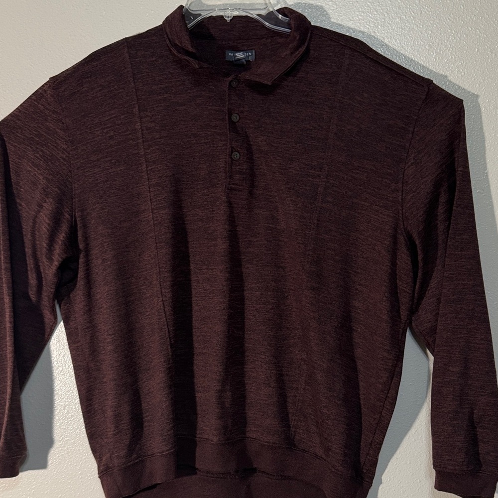 Van Heusen Men's Dark Maroon Button Down Shirt